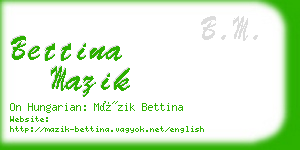 bettina mazik business card